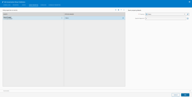 Secs Gem Automation Driver Definition Event Property