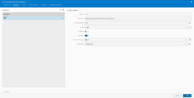 Secs Gem Automation Driver Definition Property